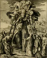 An illustration from Adnotationes et meditationes in Evangelia qvae in sacrosancto Missae sacrificio toto anno legvntur : cum Evangeliorvm concordantia historiae integritati sufficienti : accessit & index historiam ipsam euangelicam in ordinem temporis vitae Christi distribuens (1595)