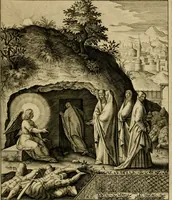 An illustration from Adnotationes et meditationes in Evangelia qvae in sacrosancto Missae sacrificio toto anno legvntur : cum Evangeliorvm concordantia historiae integritati sufficienti : accessit & index historiam ipsam euangelicam in ordinem temporis vitae Christi distribuens (1595)