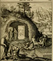 An illustration from Adnotationes et meditationes in Evangelia qvae in sacrosancto Missae sacrificio toto anno legvntur : cum Evangeliorvm concordantia historiae integritati sufficienti : accessit & index historiam ipsam euangelicam in ordinem temporis vitae Christi distribuens (1595)