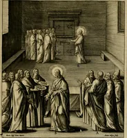 An illustration from Adnotationes et meditationes in Evangelia qvae in sacrosancto Missae sacrificio toto anno legvntur : cum Evangeliorvm concordantia historiae integritati sufficienti : accessit & index historiam ipsam euangelicam in ordinem temporis vitae Christi distribuens (1595)