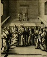 An illustration from Adnotationes et meditationes in Evangelia qvae in sacrosancto Missae sacrificio toto anno legvntur : cum Evangeliorvm concordantia historiae integritati sufficienti : accessit & index historiam ipsam euangelicam in ordinem temporis vitae Christi distribuens (1595)