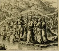 An illustration from Adnotationes et meditationes in Evangelia qvae in sacrosancto Missae sacrificio toto anno legvntur : cum Evangeliorvm concordantia historiae integritati sufficienti : accessit & index historiam ipsam euangelicam in ordinem temporis vitae Christi distribuens (1595)