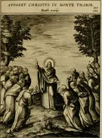 An illustration from Adnotationes et meditationes in Evangelia qvae in sacrosancto Missae sacrificio toto anno legvntur : cum Evangeliorvm concordantia historiae integritati sufficienti : accessit & index historiam ipsam euangelicam in ordinem temporis vitae Christi distribuens (1595)