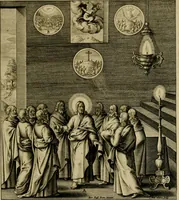 An illustration from Adnotationes et meditationes in Evangelia qvae in sacrosancto Missae sacrificio toto anno legvntur : cum Evangeliorvm concordantia historiae integritati sufficienti : accessit & index historiam ipsam euangelicam in ordinem temporis vitae Christi distribuens (1595)