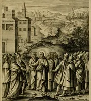 An illustration from Adnotationes et meditationes in Evangelia qvae in sacrosancto Missae sacrificio toto anno legvntur : cum Evangeliorvm concordantia historiae integritati sufficienti : accessit & index historiam ipsam euangelicam in ordinem temporis vitae Christi distribuens (1595)
