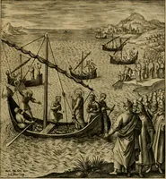 An illustration from Adnotationes et meditationes in Evangelia qvae in sacrosancto Missae sacrificio toto anno legvntur : cum Evangeliorvm concordantia historiae integritati sufficienti : accessit & index historiam ipsam euangelicam in ordinem temporis vitae Christi distribuens (1595)