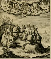 An illustration from Adnotationes et meditationes in Evangelia qvae in sacrosancto Missae sacrificio toto anno legvntur : cum Evangeliorvm concordantia historiae integritati sufficienti : accessit & index historiam ipsam euangelicam in ordinem temporis vitae Christi distribuens (1595)