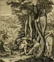 An illustration from Adnotationes et meditationes in Evangelia qvae in sacrosancto Missae sacrificio toto anno legvntur : cum Evangeliorvm concordantia historiae integritati sufficienti : accessit & index historiam ipsam euangelicam in ordinem temporis vitae Christi distribuens (1595)