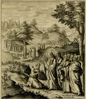 An illustration from Adnotationes et meditationes in Evangelia qvae in sacrosancto Missae sacrificio toto anno legvntur : cum Evangeliorvm concordantia historiae integritati sufficienti : accessit & index historiam ipsam euangelicam in ordinem temporis vitae Christi distribuens (1595)