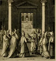 An illustration from Adnotationes et meditationes in Evangelia qvae in sacrosancto Missae sacrificio toto anno legvntur : cum Evangeliorvm concordantia historiae integritati sufficienti : accessit & index historiam ipsam euangelicam in ordinem temporis vitae Christi distribuens (1595)