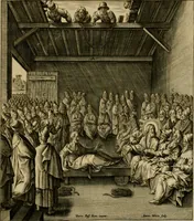An illustration from Adnotationes et meditationes in Evangelia qvae in sacrosancto Missae sacrificio toto anno legvntur : cum Evangeliorvm concordantia historiae integritati sufficienti : accessit & index historiam ipsam euangelicam in ordinem temporis vitae Christi distribuens (1595)
