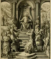 An illustration from Adnotationes et meditationes in Evangelia qvae in sacrosancto Missae sacrificio toto anno legvntur : cum Evangeliorvm concordantia historiae integritati sufficienti : accessit & index historiam ipsam euangelicam in ordinem temporis vitae Christi distribuens (1595)