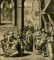 An illustration from Adnotationes et meditationes in Evangelia qvae in sacrosancto Missae sacrificio toto anno legvntur : cum Evangeliorvm concordantia historiae integritati sufficienti : accessit & index historiam ipsam euangelicam in ordinem temporis vitae Christi distribuens (1595)