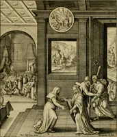 An illustration from Adnotationes et meditationes in Evangelia qvae in sacrosancto Missae sacrificio toto anno legvntur : cum Evangeliorvm concordantia historiae integritati sufficienti : accessit & index historiam ipsam euangelicam in ordinem temporis vitae Christi distribuens (1595)