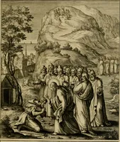 An illustration from Adnotationes et meditationes in Evangelia qvae in sacrosancto Missae sacrificio toto anno legvntur : cum Evangeliorvm concordantia historiae integritati sufficienti : accessit & index historiam ipsam euangelicam in ordinem temporis vitae Christi distribuens (1595)