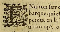 An illustration from Advertissement certain contenant les pertes aduenues en l'armee d'Espagne, vers le noest, de la coste d'Irlande, en leur voyage intenté depuis les isles du Nord, par delà l'Escosse enuers Espagne. : Et du nombre des hommes & nauires perdus. Auec deux lettres, l'vne d'vn Flamen, Catholiqne [sic] zelé, demeurant à Londres, à vn seigneur espagnol, & l'autre de Monsieur Candiche, qui a passé le destroit de Magellan, pour aller aux Indes, & est retourné par le cap de Bonne Esperance (1588)