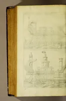 An illustration from Aeloude en hedendaegsche scheeps-bouw en bestier: : waer in wijtloopigh wert verhandelt de wijze van scheeps-timmeren, by Grieken en Romeynen: scheeps-oeffeningen, strijden, tucht, straffe, wetten, en gewoonten. Beneffens evenmatige grootheden van schepen onses tijts, ontleet in alle hare deelen: verschil van bouwen tusschen uitheemschen en onzen landaert, Indisch vaertuygh: galey-bouw: hedendaegsche scheeps-plichten: verrijckt met een reex verklaerde zee-mans spreeck-woorden en benamingen. Doorgaens mit vele kopere platen. (1671)