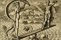An illustration from Aereoplastes theo-sophicus, sive, Eicones mysticae : rarâ solertiâ, ac sagacitate singulari effictae, eaqu[ue] aere incisae ... (1620)