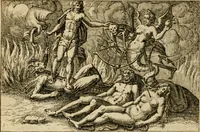 An illustration from Aereoplastes theo-sophicus, sive, Eicones mysticae : rarâ solertiâ, ac sagacitate singulari effictae, eaqu[ue] aere incisae ... (1620)