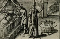 Picture 46 of 104 from Aereoplastes theo-sophicus, sive, Eicones mysticae : rarâ solertiâ, ac sagacitate singulari effictae eæq́[ue] æri incisæ : integram veræ theosophias rationem mirâ dexteritate adumbrantes : euolutione Latinâ ex Sacris Scripturis, sanctis patribus, philosophis, oratoribus, historicis ac poëtis tàm Græcis quàm Latinis Christianis iuxtà atq[ue]; gentibus nunc illuminatæ, ac bonorum bono editæ (1620), leaf 101