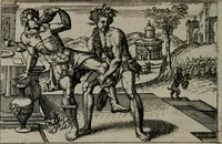 Picture 47 of 104 from Aereoplastes theo-sophicus, sive, Eicones mysticae : rarâ solertiâ, ac sagacitate singulari effictae eæq́[ue] æri incisæ : integram veræ theosophias rationem mirâ dexteritate adumbrantes : euolutione Latinâ ex Sacris Scripturis, sanctis patribus, philosophis, oratoribus, historicis ac poëtis tàm Græcis quàm Latinis Christianis iuxtà atq[ue]; gentibus nunc illuminatæ, ac bonorum bono editæ (1620), leaf 103