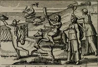 Picture 50 of 104 from Aereoplastes theo-sophicus, sive, Eicones mysticae : rarâ solertiâ, ac sagacitate singulari effictae eæq́[ue] æri incisæ : integram veræ theosophias rationem mirâ dexteritate adumbrantes : euolutione Latinâ ex Sacris Scripturis, sanctis patribus, philosophis, oratoribus, historicis ac poëtis tàm Græcis quàm Latinis Christianis iuxtà atq[ue]; gentibus nunc illuminatæ, ac bonorum bono editæ (1620), leaf 109