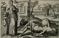 Picture 53 of 104 from Aereoplastes theo-sophicus, sive, Eicones mysticae : rarâ solertiâ, ac sagacitate singulari effictae eæq́[ue] æri incisæ : integram veræ theosophias rationem mirâ dexteritate adumbrantes : euolutione Latinâ ex Sacris Scripturis, sanctis patribus, philosophis, oratoribus, historicis ac poëtis tàm Græcis quàm Latinis Christianis iuxtà atq[ue]; gentibus nunc illuminatæ, ac bonorum bono editæ (1620), leaf 115