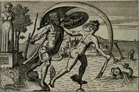 Picture 54 of 104 from Aereoplastes theo-sophicus, sive, Eicones mysticae : rarâ solertiâ, ac sagacitate singulari effictae eæq́[ue] æri incisæ : integram veræ theosophias rationem mirâ dexteritate adumbrantes : euolutione Latinâ ex Sacris Scripturis, sanctis patribus, philosophis, oratoribus, historicis ac poëtis tàm Græcis quàm Latinis Christianis iuxtà atq[ue]; gentibus nunc illuminatæ, ac bonorum bono editæ (1620), leaf 117