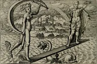Picture 56 of 104 from Aereoplastes theo-sophicus, sive, Eicones mysticae : rarâ solertiâ, ac sagacitate singulari effictae eæq́[ue] æri incisæ : integram veræ theosophias rationem mirâ dexteritate adumbrantes : euolutione Latinâ ex Sacris Scripturis, sanctis patribus, philosophis, oratoribus, historicis ac poëtis tàm Græcis quàm Latinis Christianis iuxtà atq[ue]; gentibus nunc illuminatæ, ac bonorum bono editæ (1620), leaf 121