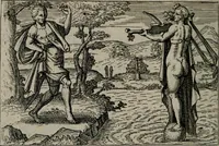 Picture 58 of 104 from Aereoplastes theo-sophicus, sive, Eicones mysticae : rarâ solertiâ, ac sagacitate singulari effictae eæq́[ue] æri incisæ : integram veræ theosophias rationem mirâ dexteritate adumbrantes : euolutione Latinâ ex Sacris Scripturis, sanctis patribus, philosophis, oratoribus, historicis ac poëtis tàm Græcis quàm Latinis Christianis iuxtà atq[ue]; gentibus nunc illuminatæ, ac bonorum bono editæ (1620), leaf 125