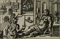 Picture 61 of 104 from Aereoplastes theo-sophicus, sive, Eicones mysticae : rarâ solertiâ, ac sagacitate singulari effictae eæq́[ue] æri incisæ : integram veræ theosophias rationem mirâ dexteritate adumbrantes : euolutione Latinâ ex Sacris Scripturis, sanctis patribus, philosophis, oratoribus, historicis ac poëtis tàm Græcis quàm Latinis Christianis iuxtà atq[ue]; gentibus nunc illuminatæ, ac bonorum bono editæ (1620), leaf 131