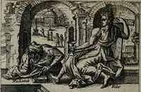 Picture 65 of 104 from Aereoplastes theo-sophicus, sive, Eicones mysticae : rarâ solertiâ, ac sagacitate singulari effictae eæq́[ue] æri incisæ : integram veræ theosophias rationem mirâ dexteritate adumbrantes : euolutione Latinâ ex Sacris Scripturis, sanctis patribus, philosophis, oratoribus, historicis ac poëtis tàm Græcis quàm Latinis Christianis iuxtà atq[ue]; gentibus nunc illuminatæ, ac bonorum bono editæ (1620), leaf 139