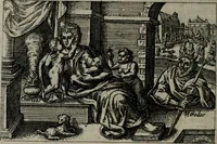 Picture 66 of 104 from Aereoplastes theo-sophicus, sive, Eicones mysticae : rarâ solertiâ, ac sagacitate singulari effictae eæq́[ue] æri incisæ : integram veræ theosophias rationem mirâ dexteritate adumbrantes : euolutione Latinâ ex Sacris Scripturis, sanctis patribus, philosophis, oratoribus, historicis ac poëtis tàm Græcis quàm Latinis Christianis iuxtà atq[ue]; gentibus nunc illuminatæ, ac bonorum bono editæ (1620), leaf 141