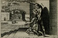 Picture 77 of 104 from Aereoplastes theo-sophicus, sive, Eicones mysticae : rarâ solertiâ, ac sagacitate singulari effictae eæq́[ue] æri incisæ : integram veræ theosophias rationem mirâ dexteritate adumbrantes : euolutione Latinâ ex Sacris Scripturis, sanctis patribus, philosophis, oratoribus, historicis ac poëtis tàm Græcis quàm Latinis Christianis iuxtà atq[ue]; gentibus nunc illuminatæ, ac bonorum bono editæ (1620), leaf 163