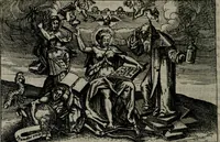 Picture 95 of 104 from Aereoplastes theo-sophicus, sive, Eicones mysticae : rarâ solertiâ, ac sagacitate singulari effictae eæq́[ue] æri incisæ : integram veræ theosophias rationem mirâ dexteritate adumbrantes : euolutione Latinâ ex Sacris Scripturis, sanctis patribus, philosophis, oratoribus, historicis ac poëtis tàm Græcis quàm Latinis Christianis iuxtà atq[ue]; gentibus nunc illuminatæ, ac bonorum bono editæ (1620), leaf 199