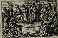 Picture 41 of 104 from Aereoplastes theo-sophicus, sive, Eicones mysticae : rarâ solertiâ, ac sagacitate singulari effictae eæq́[ue] æri incisæ : integram veræ theosophias rationem mirâ dexteritate adumbrantes : euolutione Latinâ ex Sacris Scripturis, sanctis patribus, philosophis, oratoribus, historicis ac poëtis tàm Græcis quàm Latinis Christianis iuxtà atq[ue]; gentibus nunc illuminatæ, ac bonorum bono editæ (1620), leaf 91