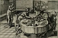 Picture 44 of 104 from Aereoplastes theo-sophicus, sive, Eicones mysticae : rarâ solertiâ, ac sagacitate singulari effictae eæq́[ue] æri incisæ : integram veræ theosophias rationem mirâ dexteritate adumbrantes : euolutione Latinâ ex Sacris Scripturis, sanctis patribus, philosophis, oratoribus, historicis ac poëtis tàm Græcis quàm Latinis Christianis iuxtà atq[ue]; gentibus nunc illuminatæ, ac bonorum bono editæ (1620), leaf 97