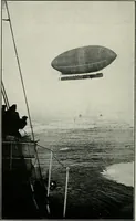 An illustration from The aerial age : a thousand miles by airship over the Atlantic Ocean; airship voyages over the Polar Sea, the past, the present and the future of aerial navigation (1911)