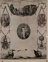 An illustration from Aeronautica; or, The history of aviation and aerostation, told in contemporary autograph letters, books, broadsides, drawings, engravings, manuscripts, newspapers, paintings, posters, press notices, etc., dating from the year 1557 to 1880 (1900)