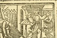 An illustration from Aesopi fabvlae cvm vvlgari interpretatione : et figuris nouissime omni cura, & diligentia emendatae (1557)