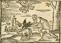 An illustration from Aesopi Phrigis Et Aliorvm Fabvlae. : Elegantissimis Iconibus illustratæ, & diligentius quàm antehac emendatæ (1554)