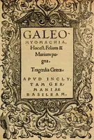 An illustration from Aesopi Phrygis vita et fabellae : cum latina interpretatione. Gabriae Graeci fabellae tres & quadraginta ex trimetris iambis, praeter ultima ex Scazonte, tetrastichis conclusae : cum latina interpretatione. Ex Aphthonii exercitametis de fabula : tum de formicis & cicadis graece & latine. De fabula ex imaginibus Philostrati graece & latine. Ex Hermogensis exercitametis de fabula Prisciano interprete. [Homeri batrachomyomachia, hoc est, Ranarum & murium pugna : Graece & Latine. De Ero & Leandro : Graece & Latine (1518)