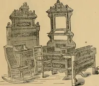 An illustration from A. H. Heilman and Co.'s ninth annual catalogue of cottage and ash walnut trimmed chamber furniture, Williamsport, Pa., March 1, 1880. (1880)
