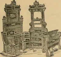 An illustration from A. H. Heilman and Co.'s ninth annual catalogue of cottage and ash walnut trimmed chamber furniture, Williamsport, Pa., March 1, 1880. (1880)
