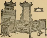 An illustration from A. H. Heilman and Co.'s ninth annual catalogue of cottage and ash walnut trimmed chamber furniture, Williamsport, Pa., March 1, 1880. (1880)