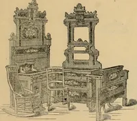 An illustration from A. H. Heilman and Co.'s ninth annual catalogue of cottage and ash walnut trimmed chamber furniture, Williamsport, Pa., March 1, 1880. (1880)