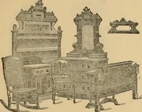 An illustration from A. H. Heilman and Co.'s ninth annual catalogue of cottage and ash walnut trimmed chamber furniture, Williamsport, Pa., March 1, 1880. (1880)