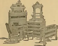 An illustration from A. H. Heilman and Co.'s ninth annual catalogue of cottage and ash walnut trimmed chamber furniture, Williamsport, Pa., March 1, 1880. (1880)