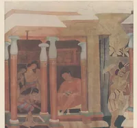 An illustration from Ajanta frescoes : being reproductions in colour and monochrome of frescoes in some of the caves at Ajanta after copies taken in the years 1909-1911 by Lady Herringham and her assistants (1915)