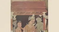 An illustration from Ajanta frescoes : being reproductions in colour and monochrome of frescoes in some of the caves at Ajanta after copies taken in the years 1909-1911 by Lady Herringham and her assistants (1915)